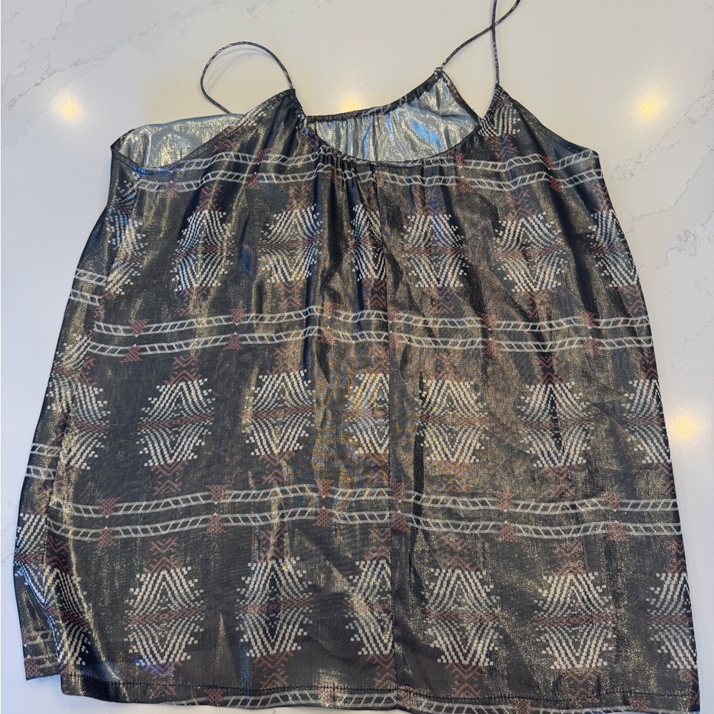 Tucker Gray and Black Relaxed Camisole with Spaghetti Straps